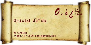 Oriold Éda névjegykártya